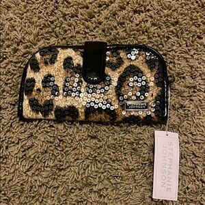 Stephanie Johnson Leopard Sequin Clutch wallet